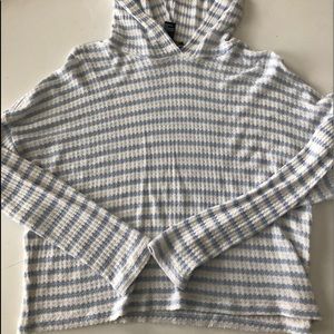 Carolina blue and white crop top hoodie